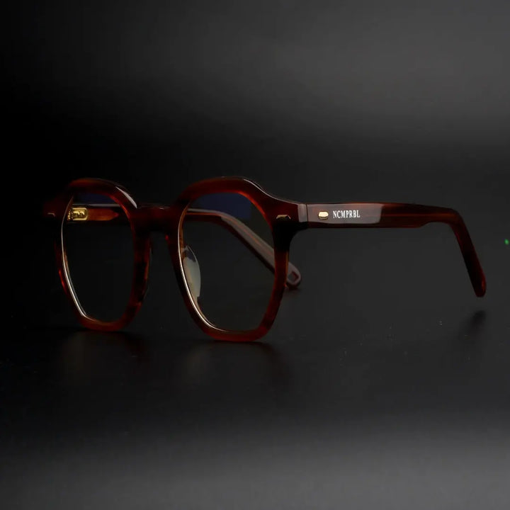 Clarity Oakwood Large Frame Eyeglasses In Brown-Orange Sandalwood - NCMPRBL