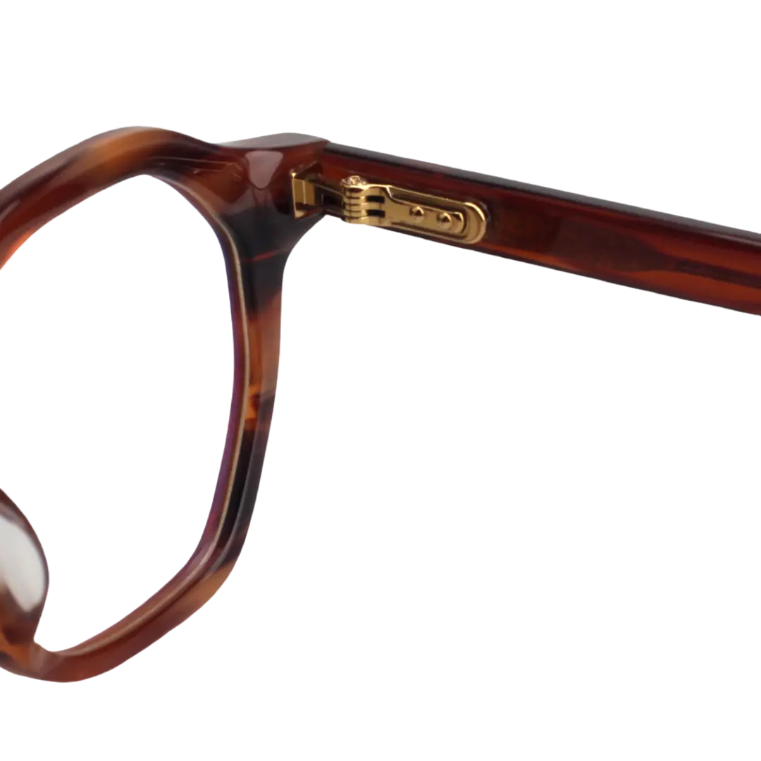 Clarity Oakwood Large Frame Eyeglasses In Brown-Orange Sandalwood - NCMPRBL