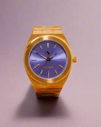 Thumbnail for Elevate Link Peri 42MM Unisex Watch In Yellow Gold/Purple 