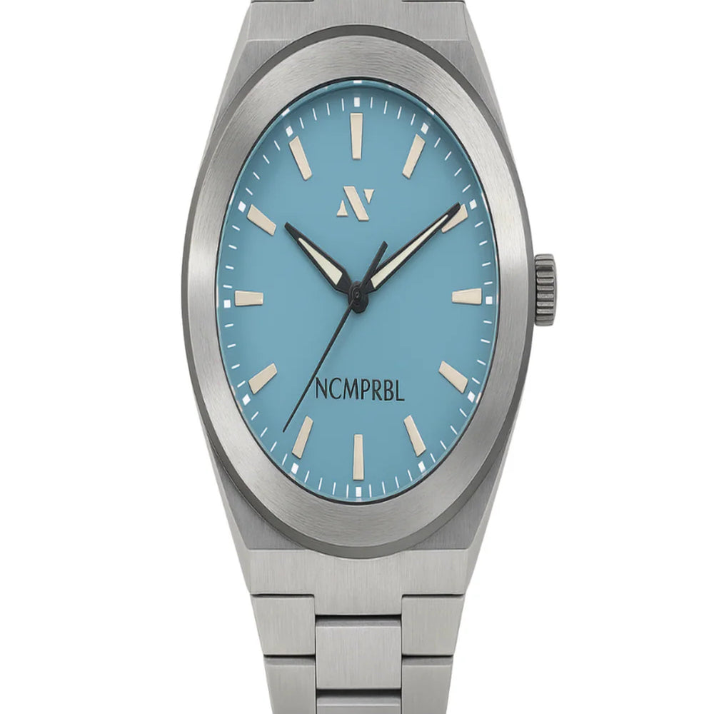 Elevate Link Denim Blue Swiss Movement Watch, 42MM