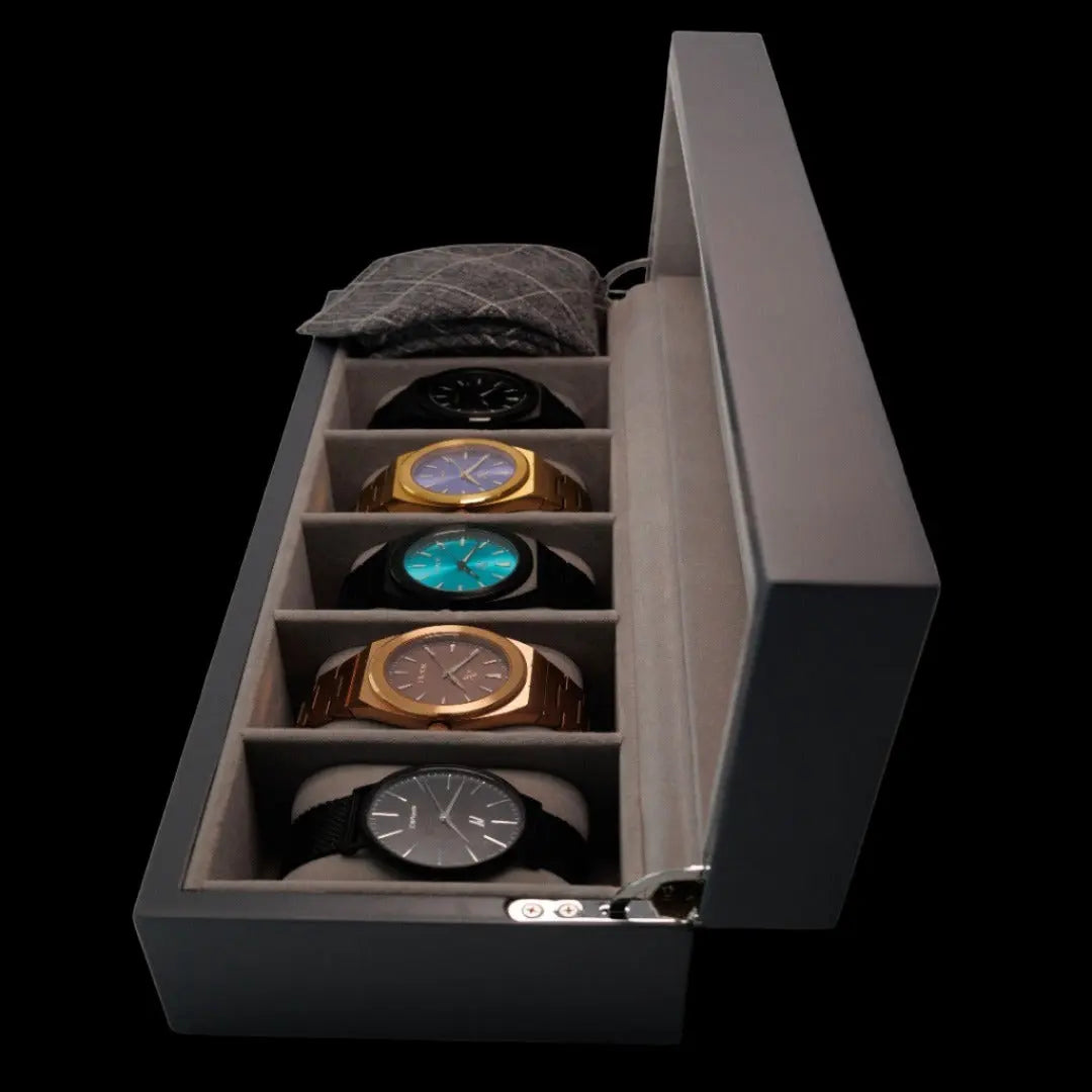 NCMPRBL Watch Box Case 006 GRY 6 Slot In Grey Lacquer