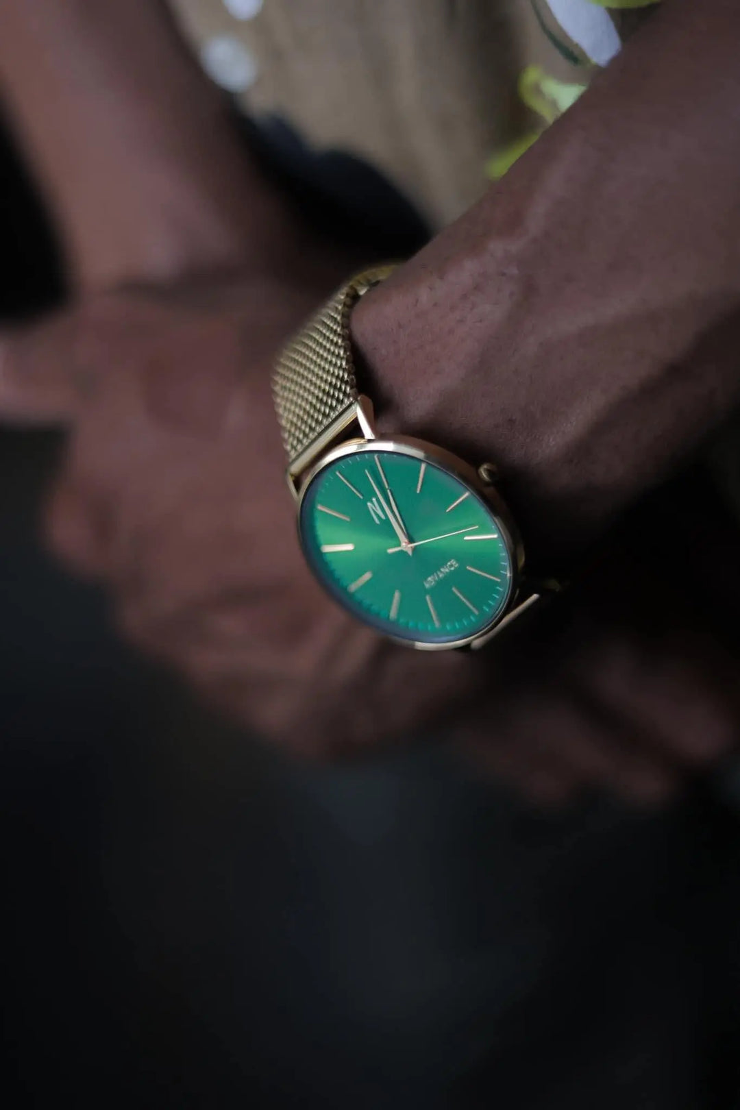 Advance Envy 40MM Unisex Watch In Yellow Gold/Green NCMPRBL