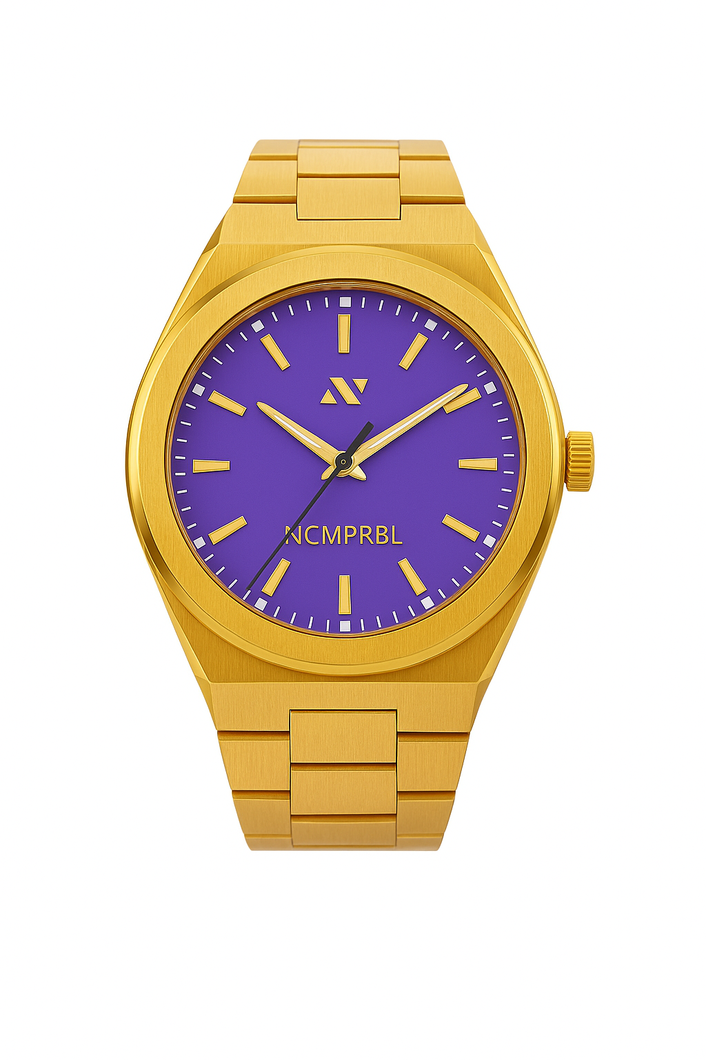 Elevate Link Peri 42MM Unisex Watch In Yellow Gold/Purple - NCMPRBL