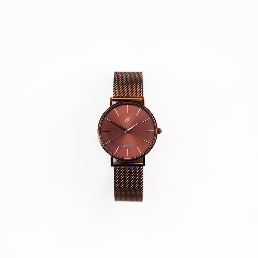 Advance Cocoa 36MM in Brown/Rose Gold