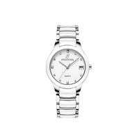 Thumbnail for Petite Link Reign 34MM Womens Ceramic Watch In White and Silver NCMPRBL