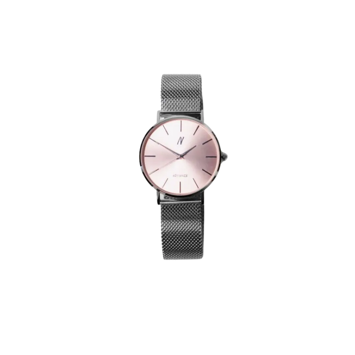 Advance Blush 36MM Womens Mesh Watch In Silver/Pink - NCMPRBL