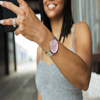 Thumbnail for Advance Blush 36MM Womens Mesh Watch In Silver/Pink - NCMPRBL