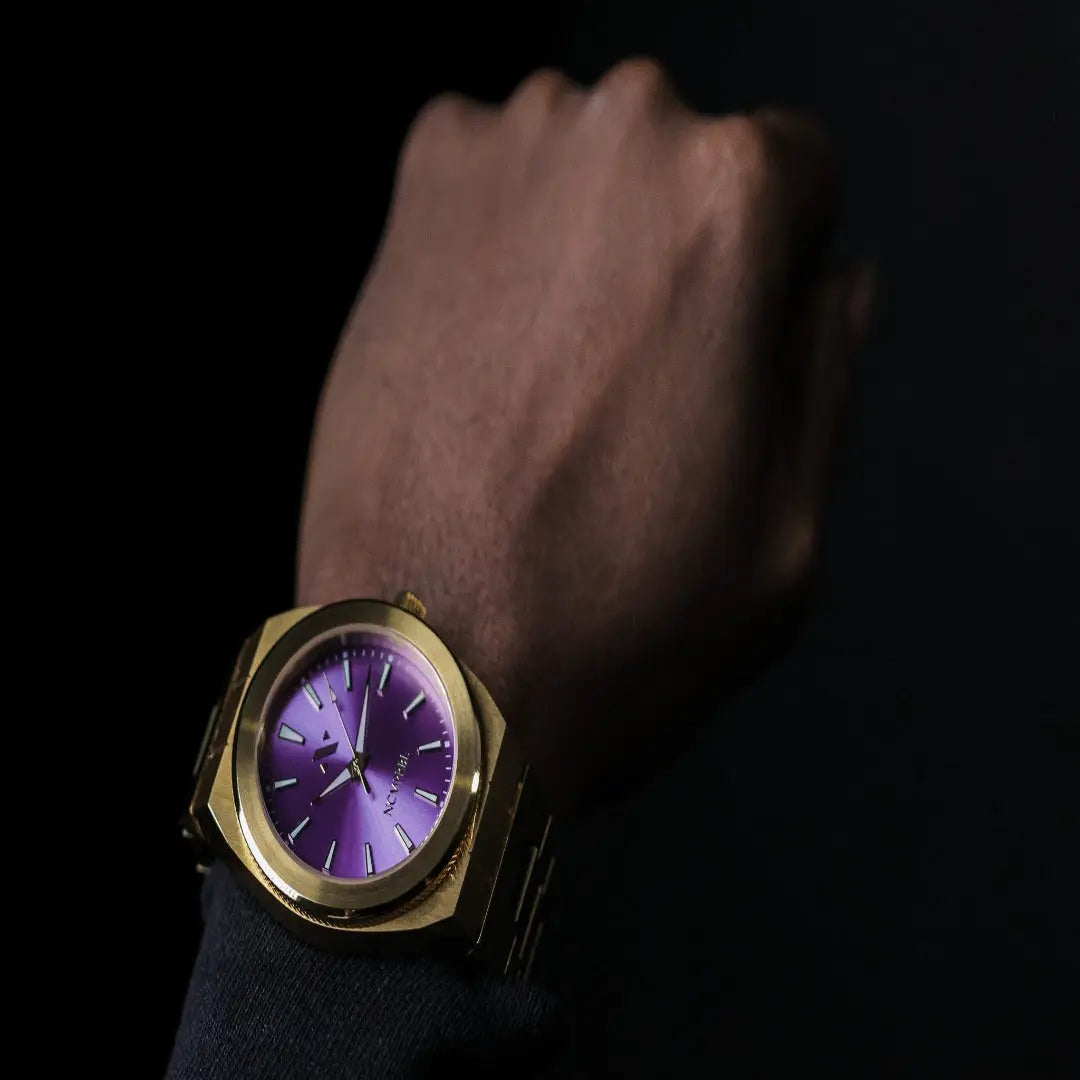 NCMPRBL Men's Watch 103 GLD.PU 42MM  In Yellow Gold/Purple