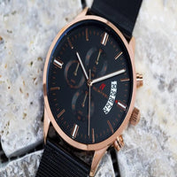 Thumbnail for Chrono Black Rose 43MM Mens Chronograph Watch In Black/Rose Gold - NCMPRBL