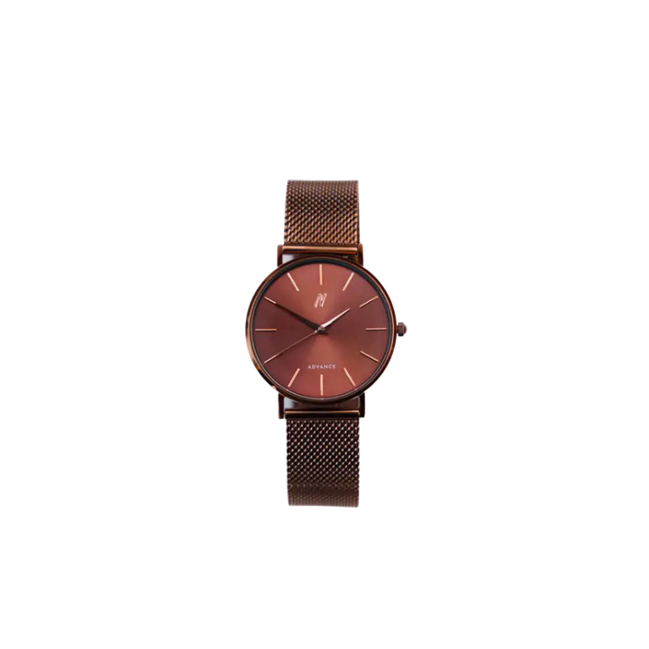 003 CHOC 36MM Unisex Mesh Watch In Brown/Rose Gold