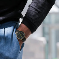 Thumbnail for Advance King 40MM Mens Mesh Watch In Black/Yellow Gold - NCMPRBL