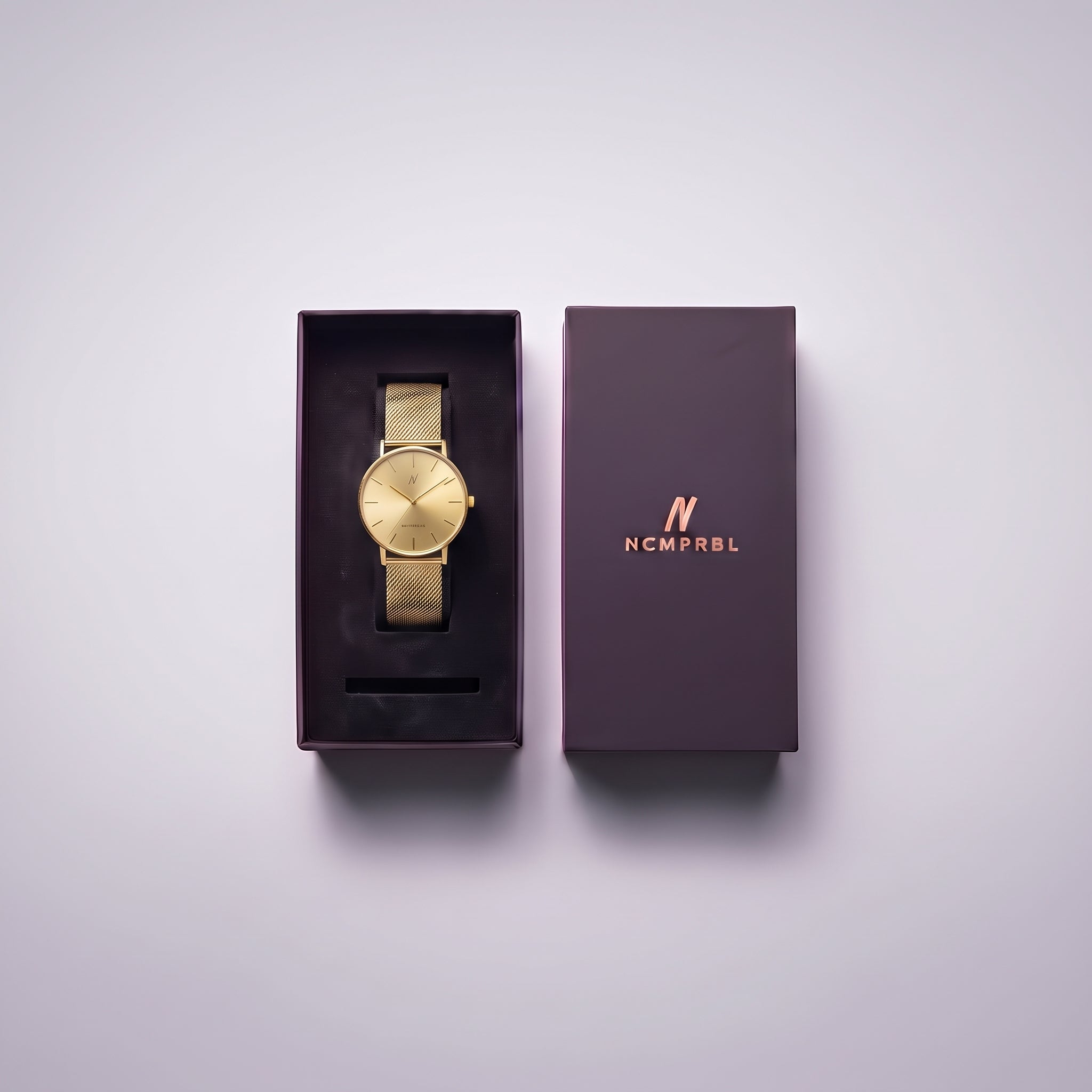 NCMPRBL Advance Champagne Gold Unisex Quartz 36MM Milanese Mesh Watch