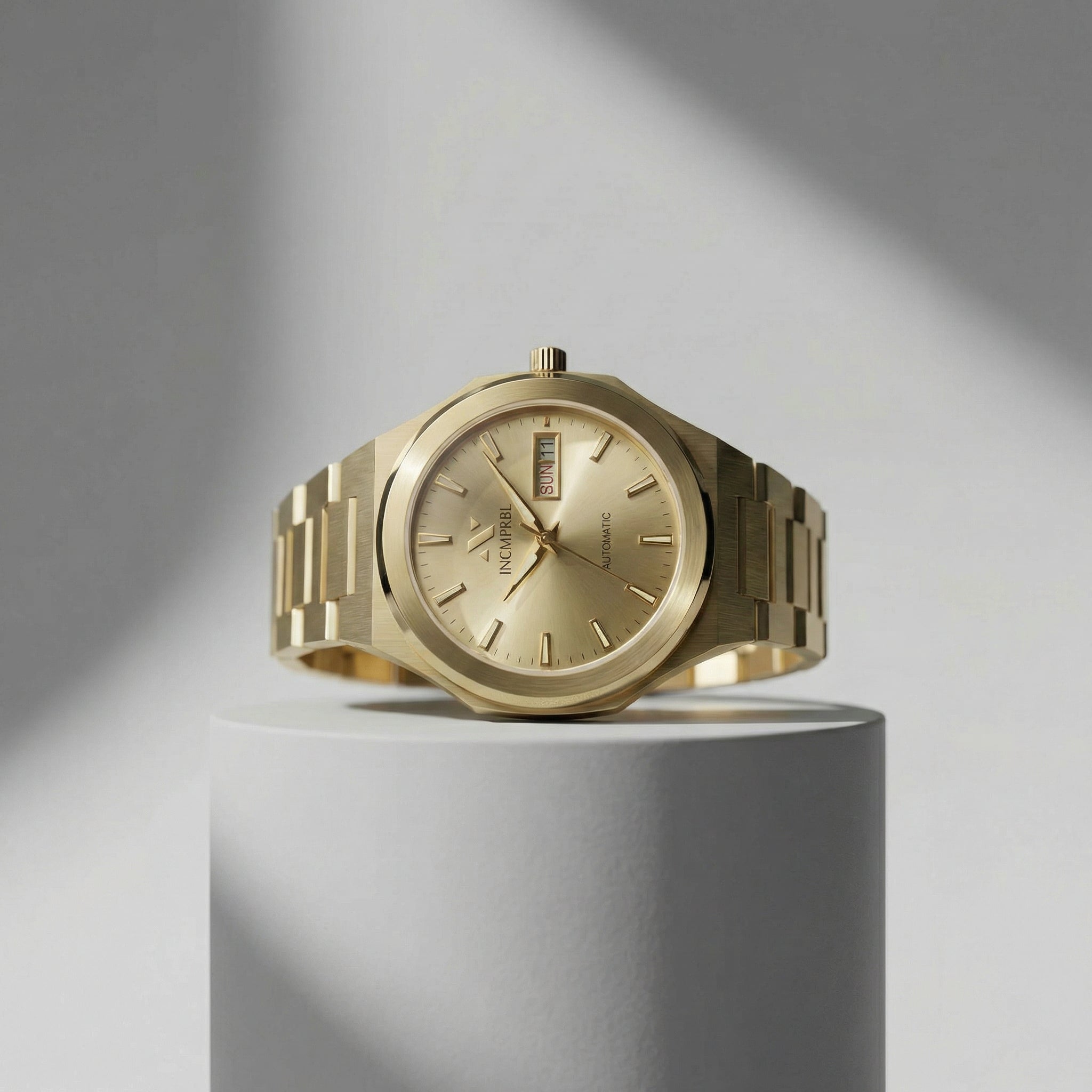 Ascend Aurel Automatic 36MM Link Watch In Brushed Champagne Gold