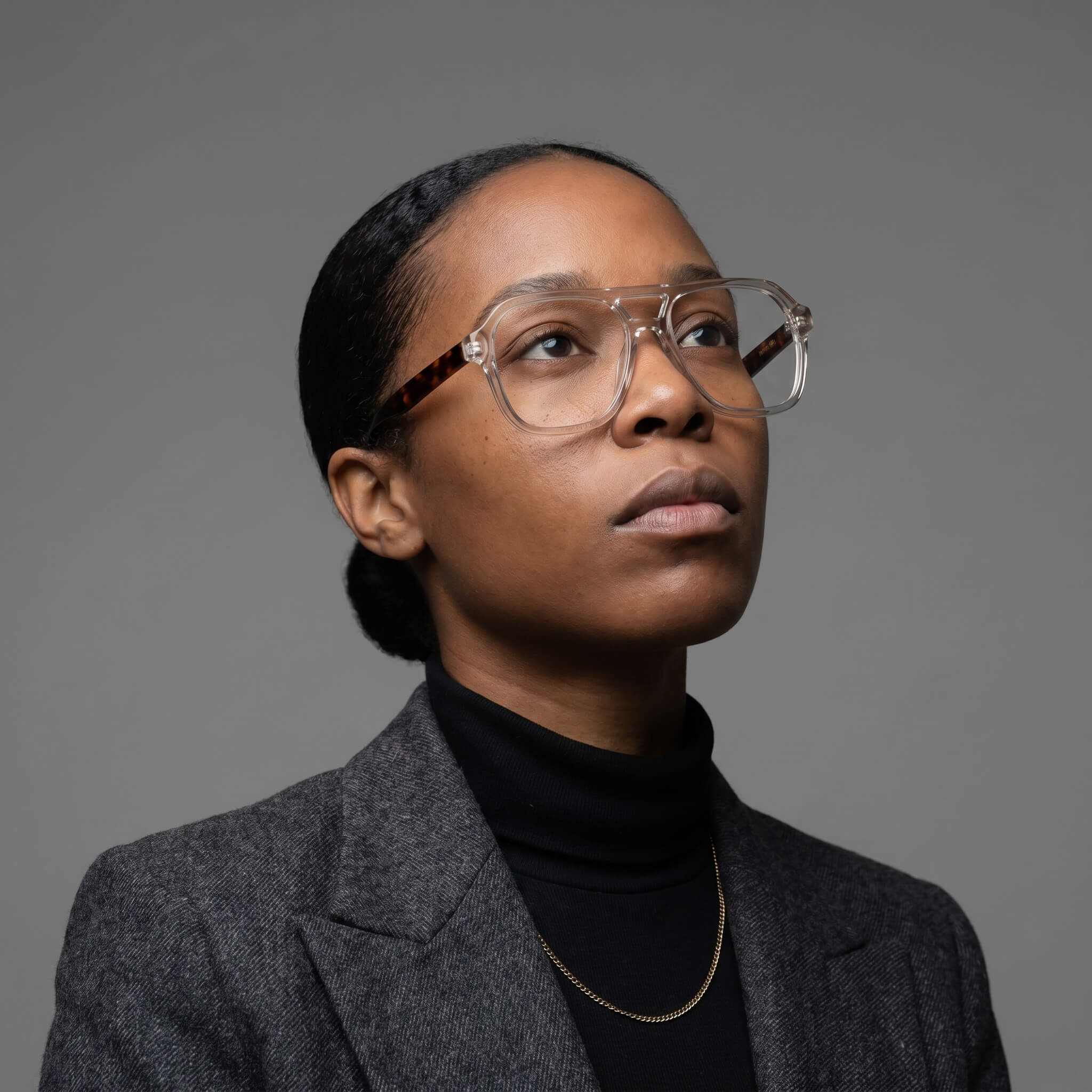 AXIS 03 Smoke Oak Flat Top 53MM Eyeglasses - Champagne & Walnut