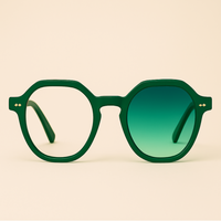 Thumbnail for clarity manifest large frame eyeglasses in green with tint