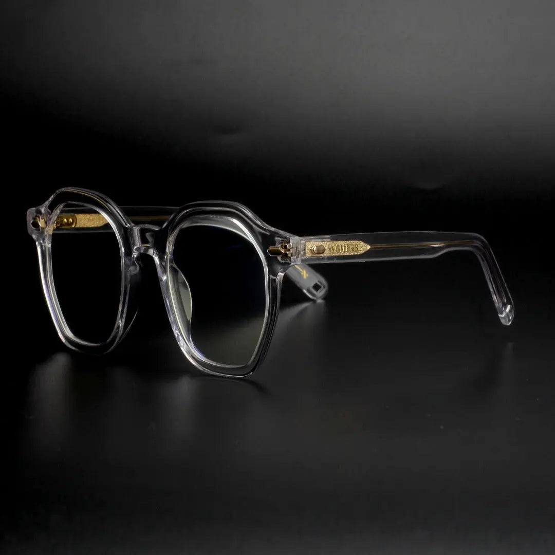 Clarity Clearview Large Frame Eyeglasses In Clear/Yellow Gold - NCMPRBL