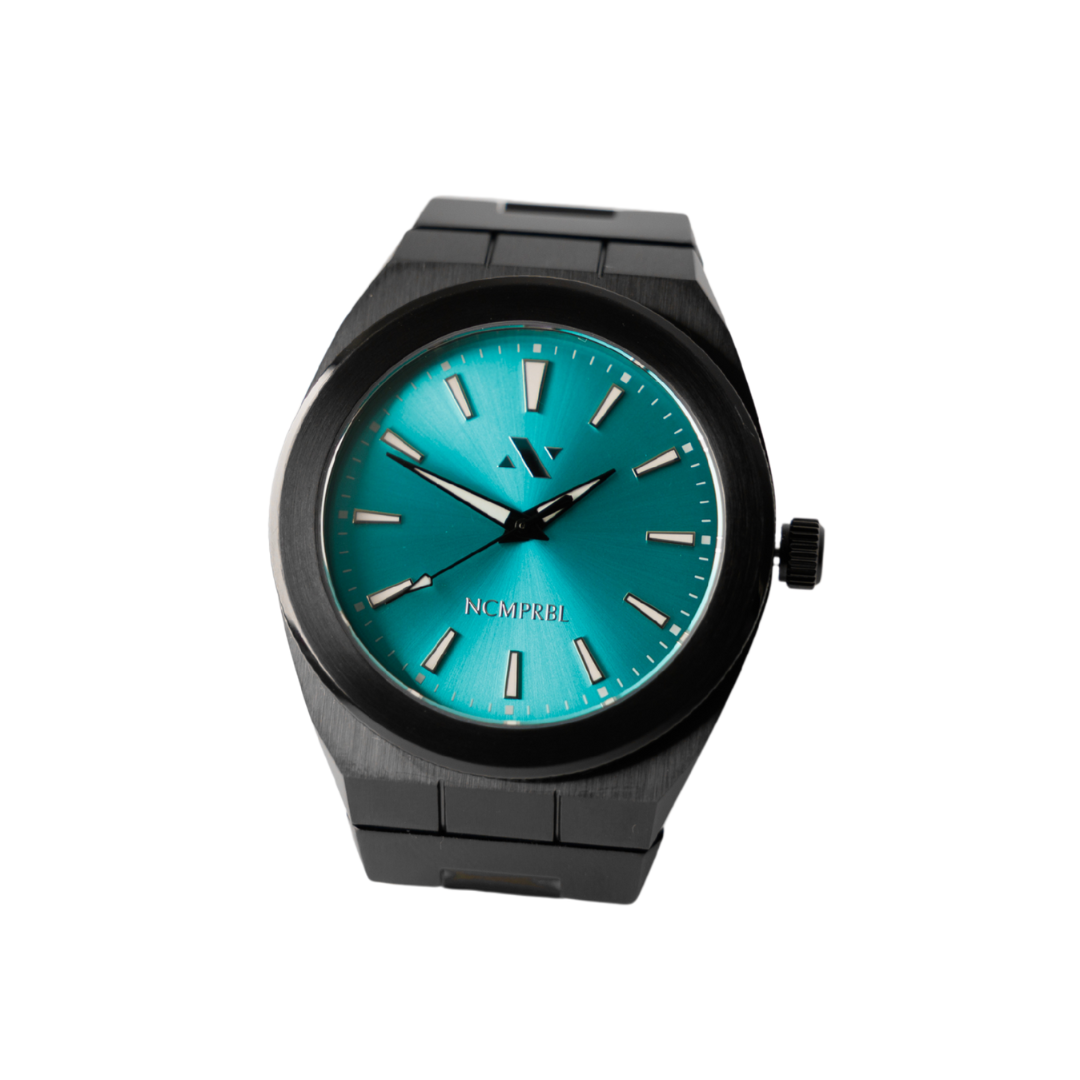 Elevate Link Maldives 42MM Unisex Watch In Black/Harbor Blue - NCMPRBL