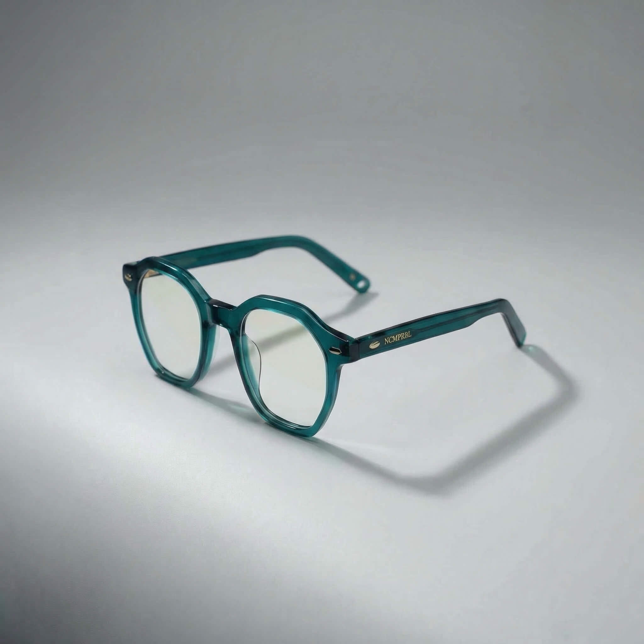 Manifest 46mm Geometric Eyeglasses - Deep Evergreen Teal