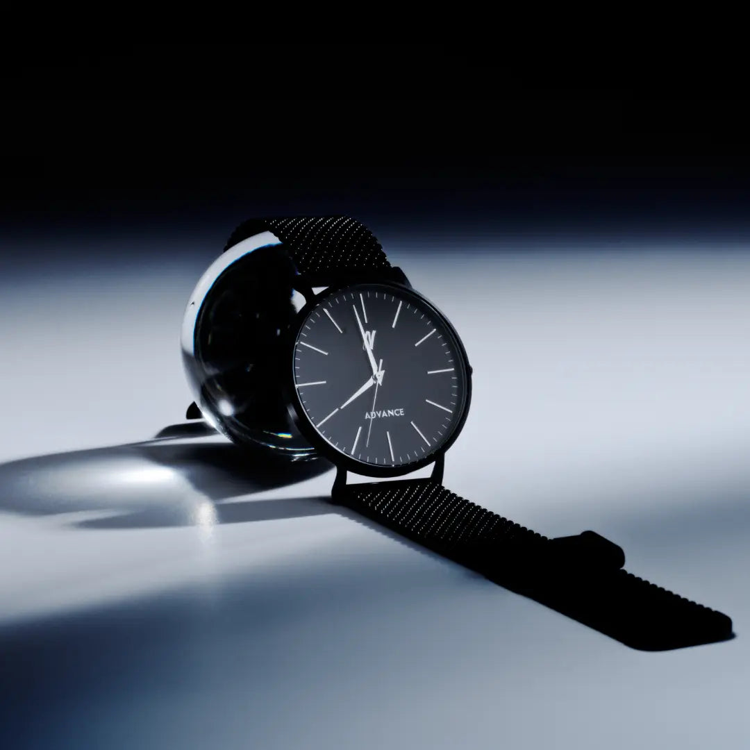 Advance Black Sands 40MM Mens Mesh Watch In Black/Silver 