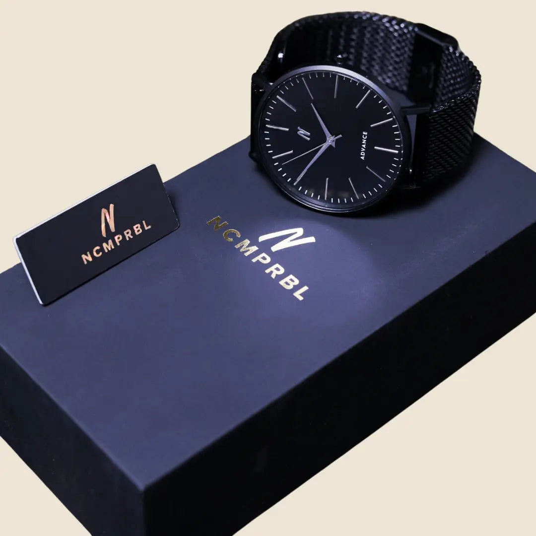 Advance Black Sands 40MM Mens Mesh Watch In Black