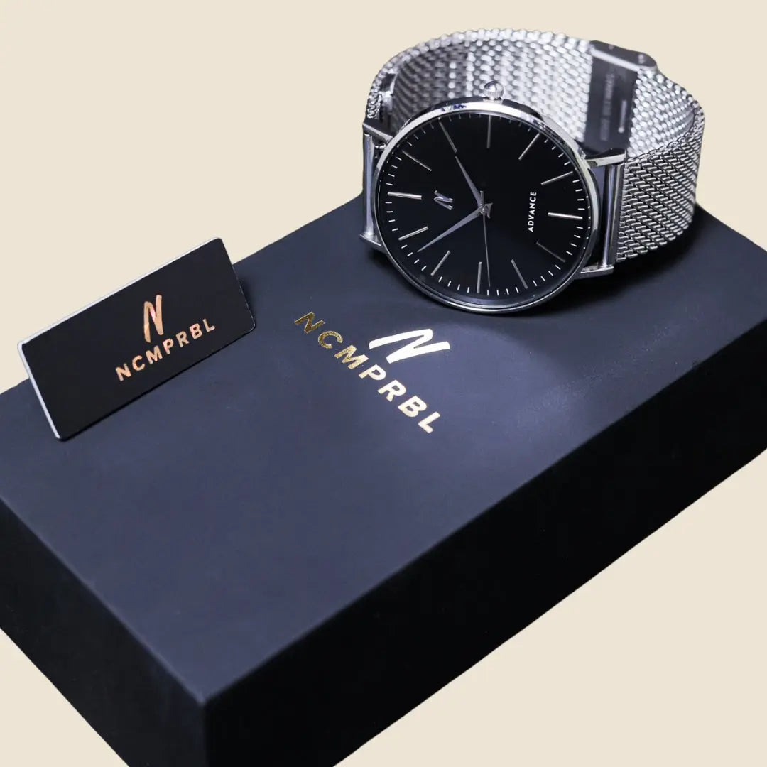 Advance Night Cap 40MM Unisex Watch In Silver/Black 