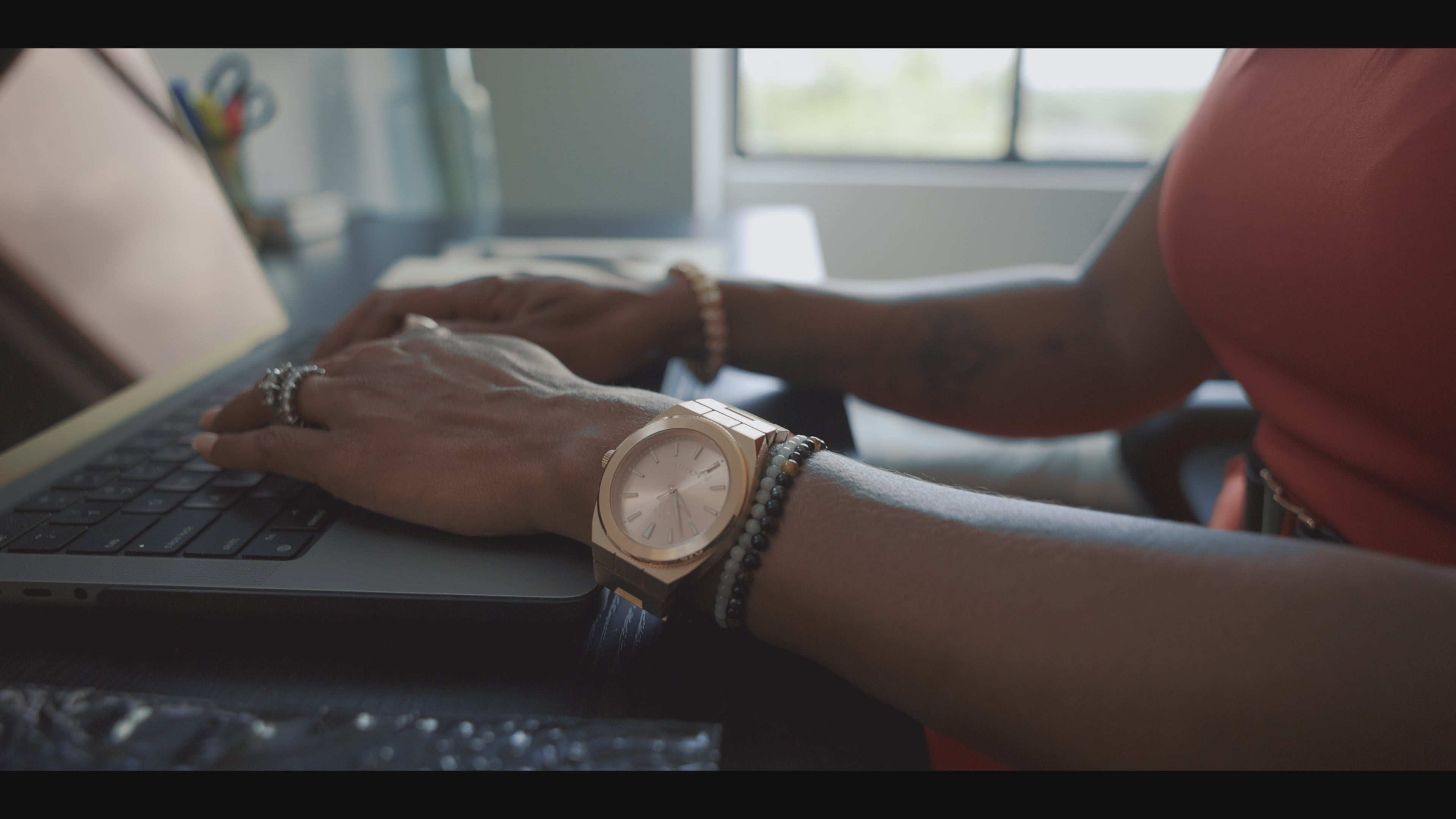 Elevate Link Rosé 42MM Unisex Watch In Rose Gold/Sunray
