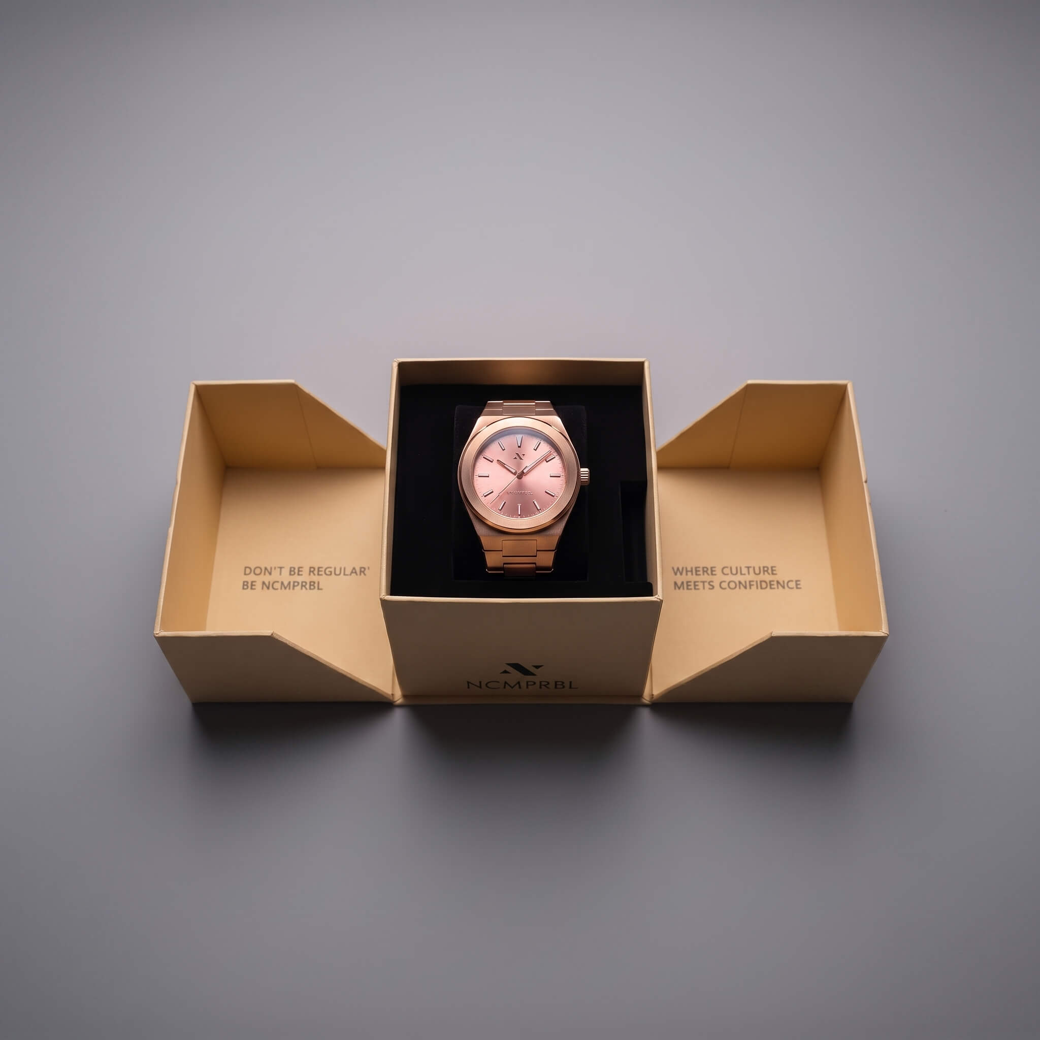 Elevate Link Rosé 42MM Luxury Rose Gold Watch Packaged in Gift Box