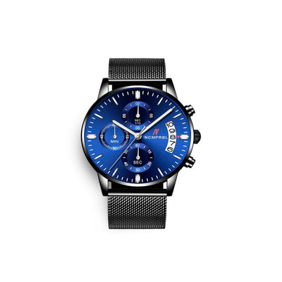 Blue Face 52 43mm Chono Men's Watch - NCMPRBL Front